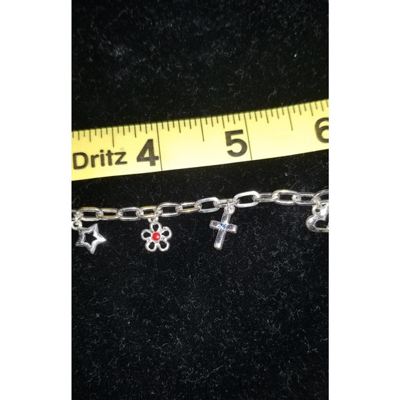 Claire's 6" Charm Bracelet - Dolphin, Daisy, Cross, Start & Heart - Picture 4 of 4